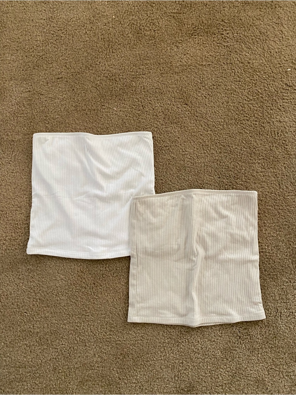 Old Navy Ribbed Tube Tops Bundle White & Cream Size Large